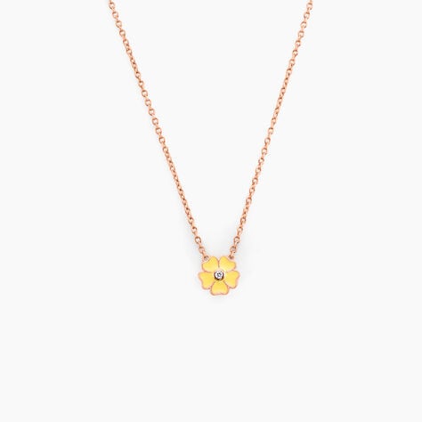 Collier Mimosa Argent Rose Oxyde De Zirconium - Ras de cou Femme | Histoire d’Or