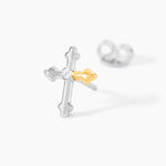 Boucles D'Oreilles Puces Or Jaune Argent Blanc Oxyde De Zirconium - Clous d'oreilles Femme | Histoire d&rsquo;Or