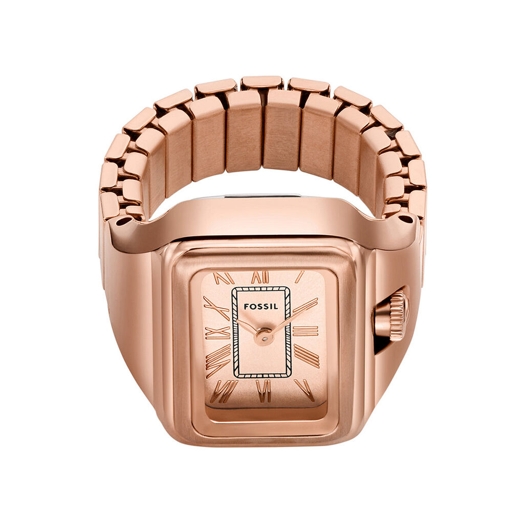 Montre Bague Fossil Raquel Watch Ring Ros&eacute; - Id&eacute;es cadeaux Femme | Histoire d&rsquo;Or