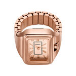 Montre Bague Fossil Raquel Watch Ring Ros&eacute; - Id&eacute;es cadeaux Femme | Histoire d&rsquo;Or