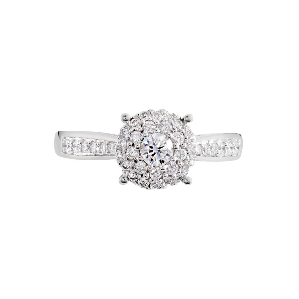 Bague Or Blanc  Shirlene Diamant Synthetique - Bagues solitaires Femme | Histoire d&rsquo;Or