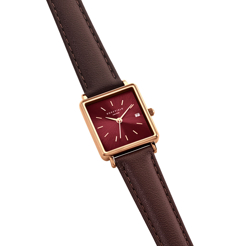 Montre Rosefield Boxy Xs Bordeaux - Id&eacute;es cadeaux Femme | Histoire d&rsquo;Or