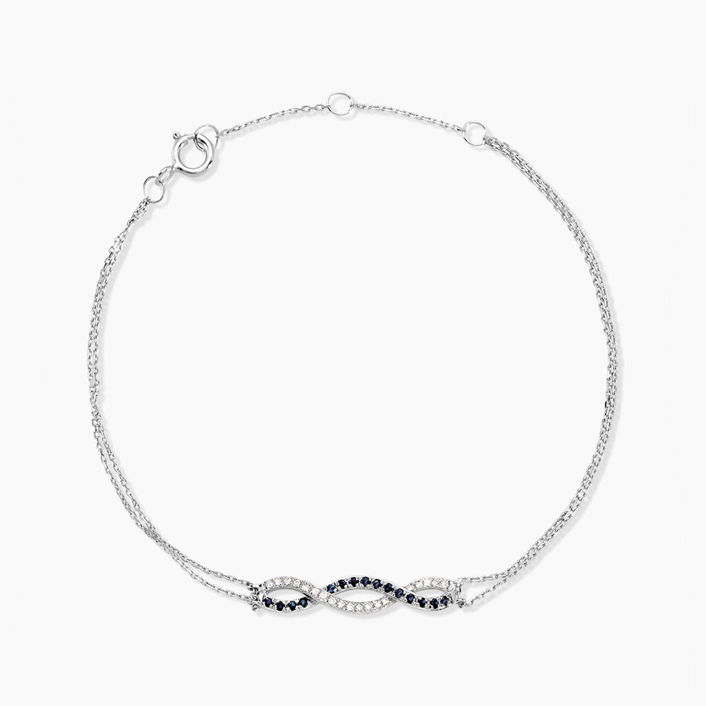 Bracelet Or Blanc Maury Saphirs Diamants - Bracelets Femme | Histoire d’Or