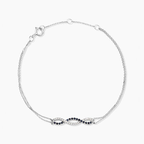 Bracelet Or Blanc Maury Saphirs Diamants - Bracelets Femme | Histoire d’Or