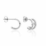 Boucles D'oreilles Puces Forrest Argent Rhodi&eacute; Oxyde De Zirconium - Boucles d'oreilles fantaisie Femme | Histoire d&rsquo;Or