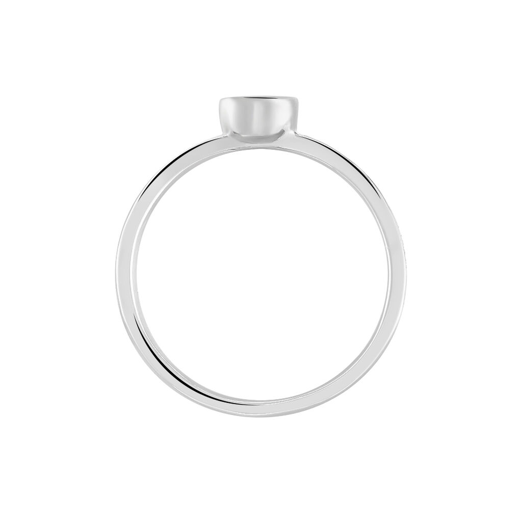 Bague Solitaire Mathylda Argent Blanc Oxyde De Zirconium - Bagues solitaires Femme | Histoire d’Or
