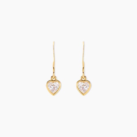 Boucles D'Oreilles Pendantes Gredel Argent Dor&eacute; A L'Or 750/1000 Oxyde De Zirconium - Boucles d'oreilles fantaisie Femme | Histoire d&rsquo;Or