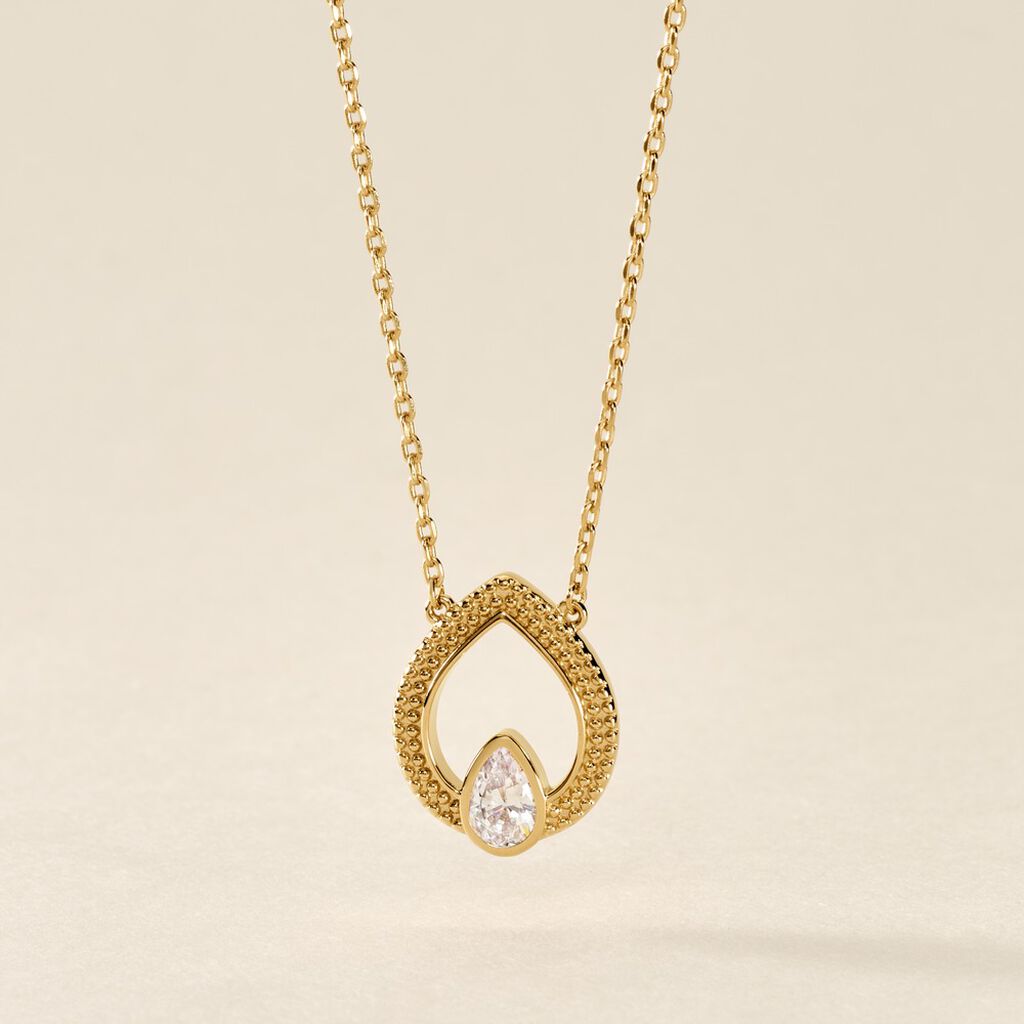Collier Plaqué Or Lame Oxyde De Zirconium - Colliers fantaisie Femme | Histoire d’Or