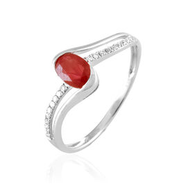 Bague Anja Or Blanc Rubis Et Diamant - Bagues solitaires Femme | Histoire d’Or