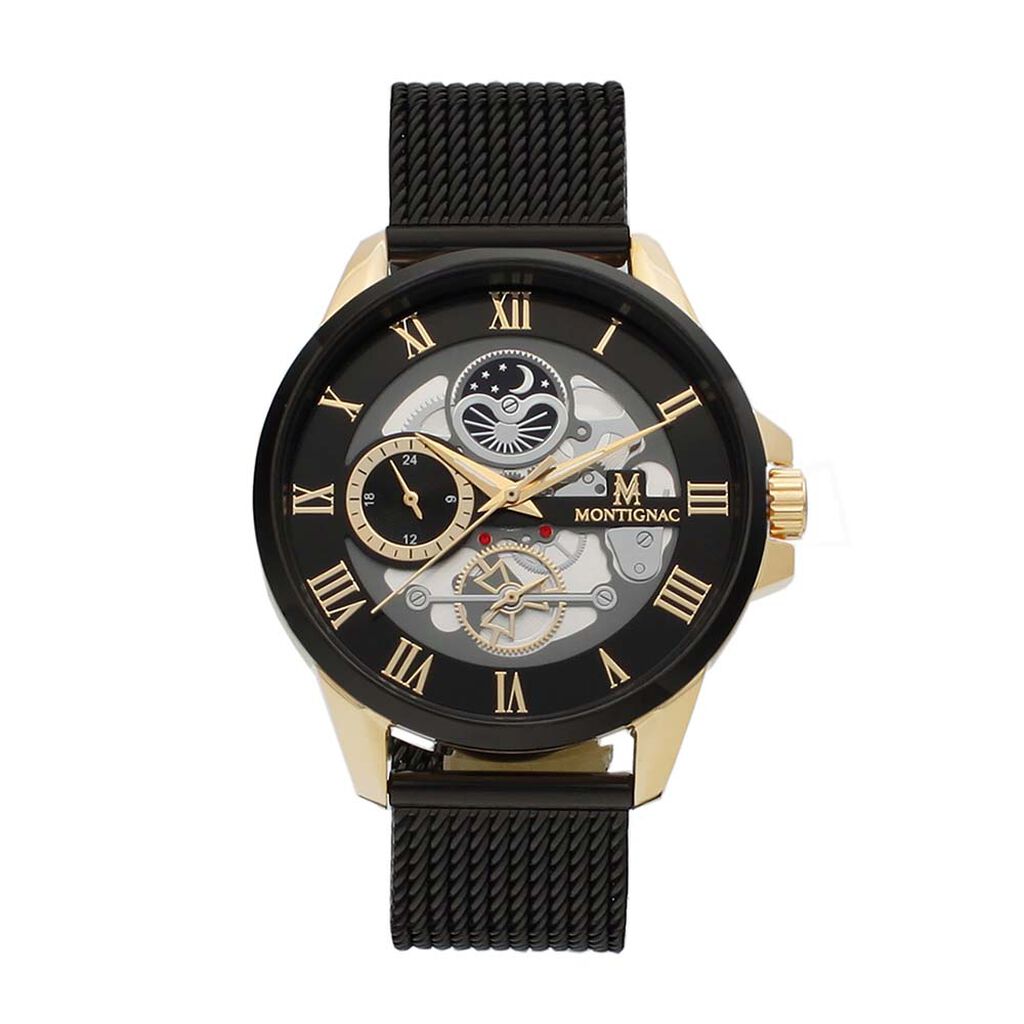 Coffret De Montre Montignac Round Noir - Montres Homme | Histoire d’Or