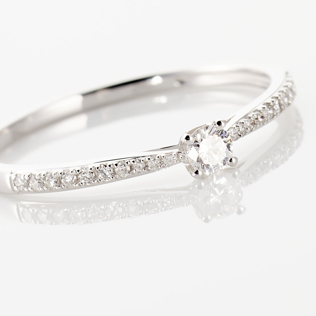 Bague Solitaire Hemera Or Blanc Diamant - Bagues solitaires Femme | Histoire d’Or