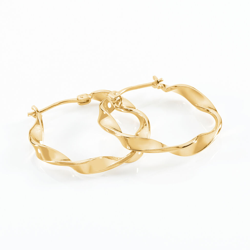 Créoles Lenna Torsadée Plaqué Or Jaune - Boucles d'oreilles créoles Femme | Histoire d’Or