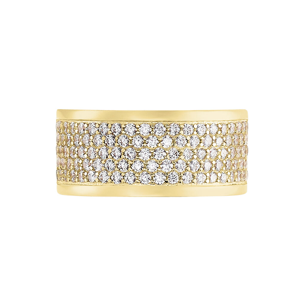Bague Banda Or Jaune Oxyde De Zirconium - Bagues avec pierre Femme | Histoire d’Or