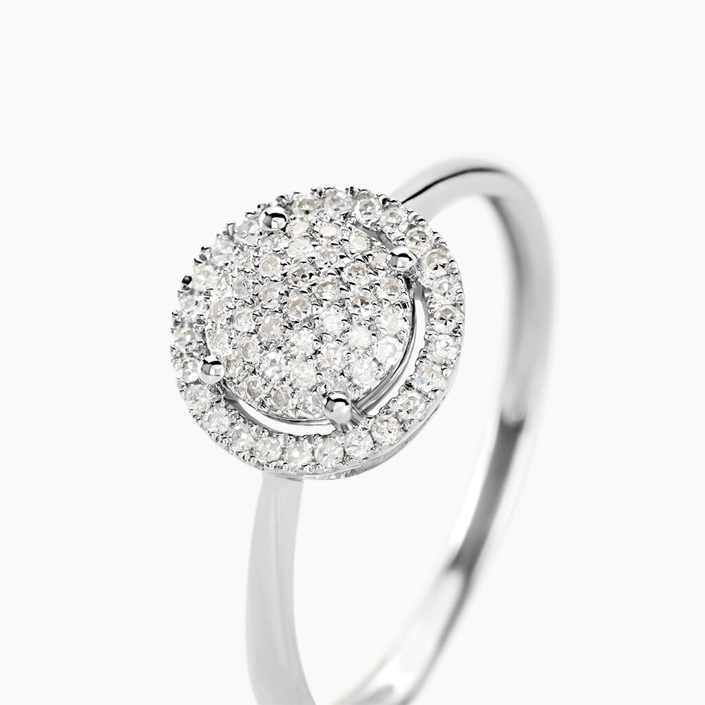 Bague Soleil D'hiver Or Blanc Diamant Divers - Bagues avec pierre Femme | Histoire d’Or