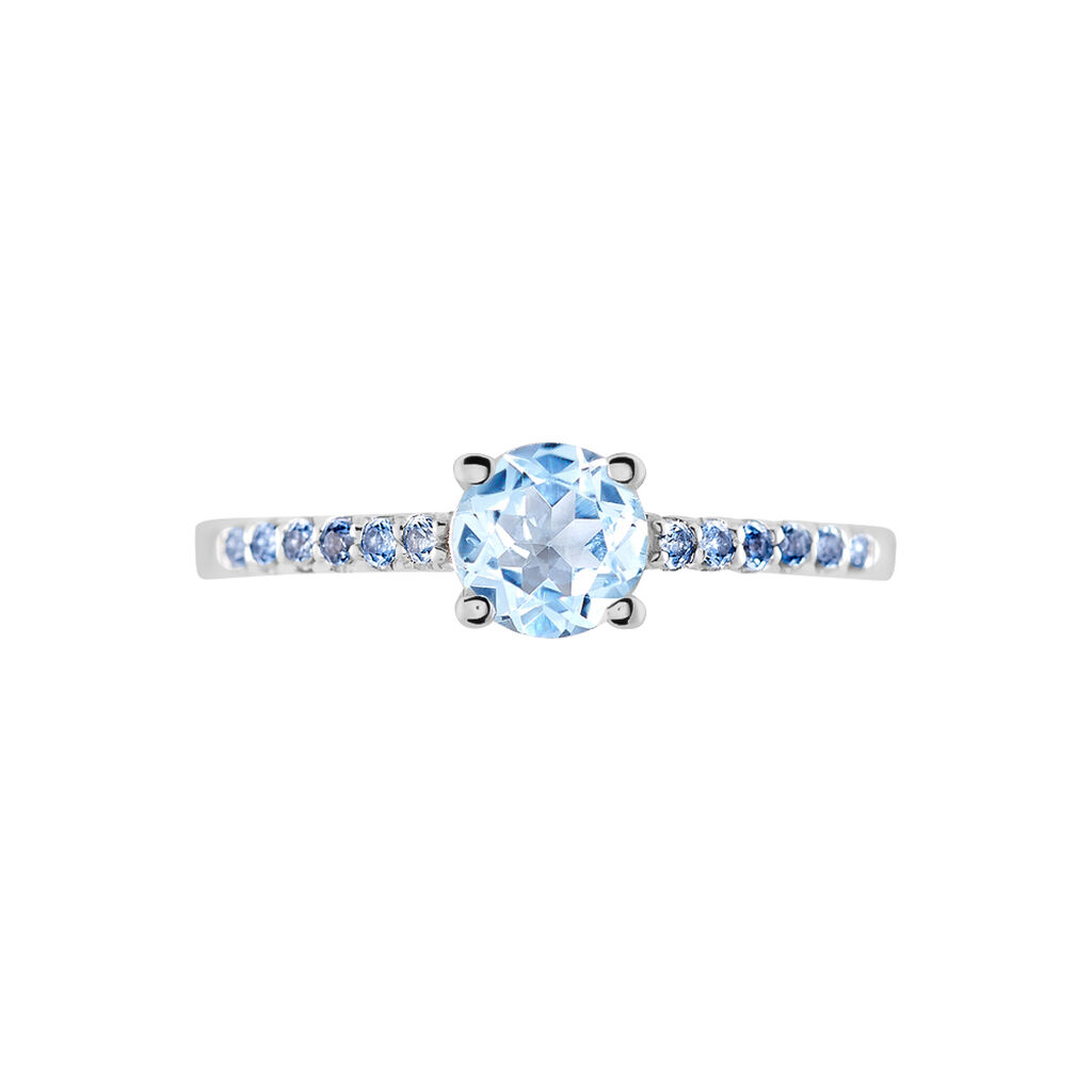 Bague Manon Or Blanc Topaze Et Oxyde De Zirconium - Bagues solitaires Femme | Histoire d’Or
