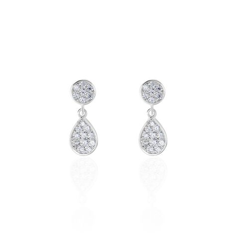 Boucles D'oreilles Pendantes Aletha Argent Blanc Oxyde De Zirconium - Boucles d'oreilles fantaisie Femme | Histoire d&rsquo;Or