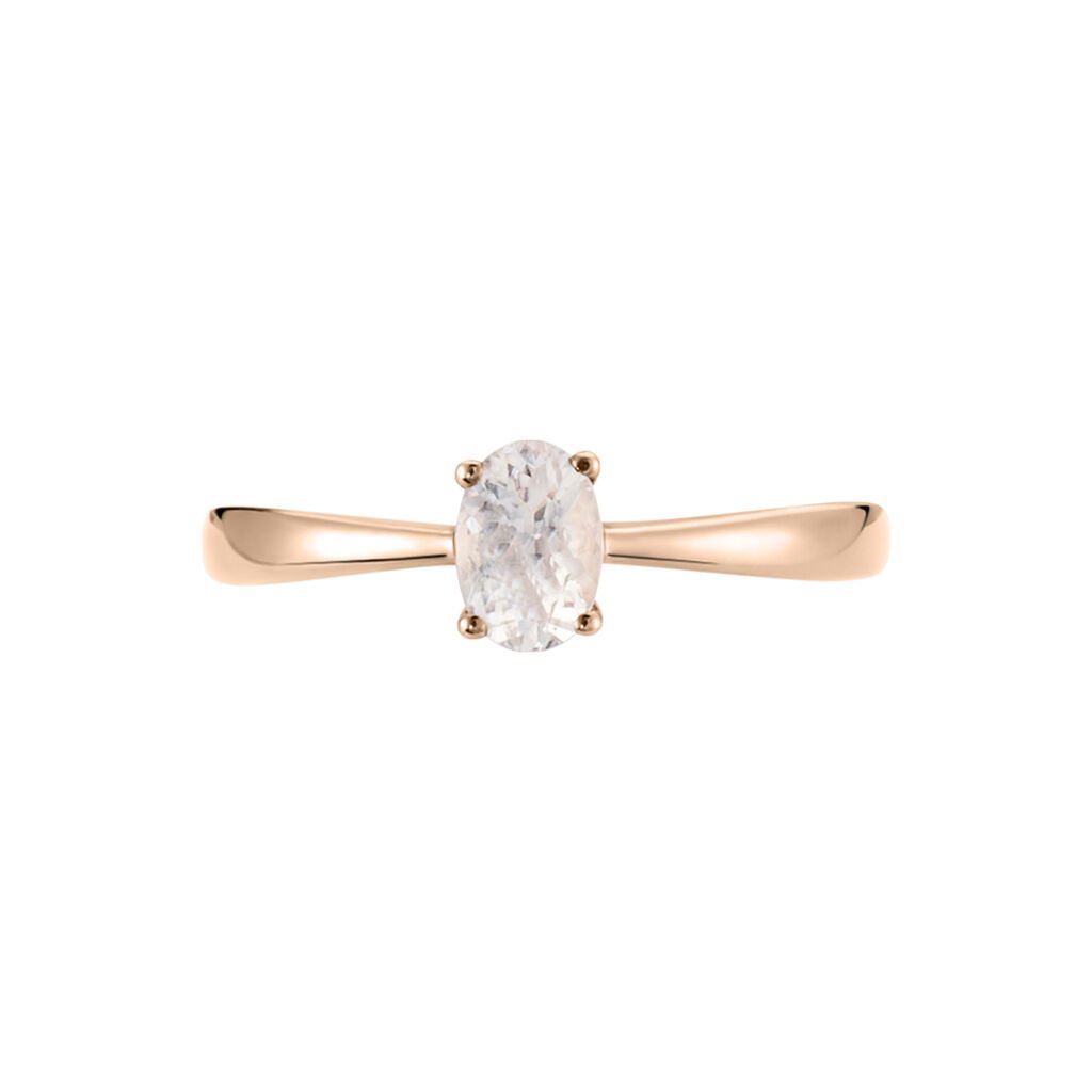 Bague Solitaire Or Rose Lexine Morganite - Bagues solitaires Femme | Histoire d&rsquo;Or