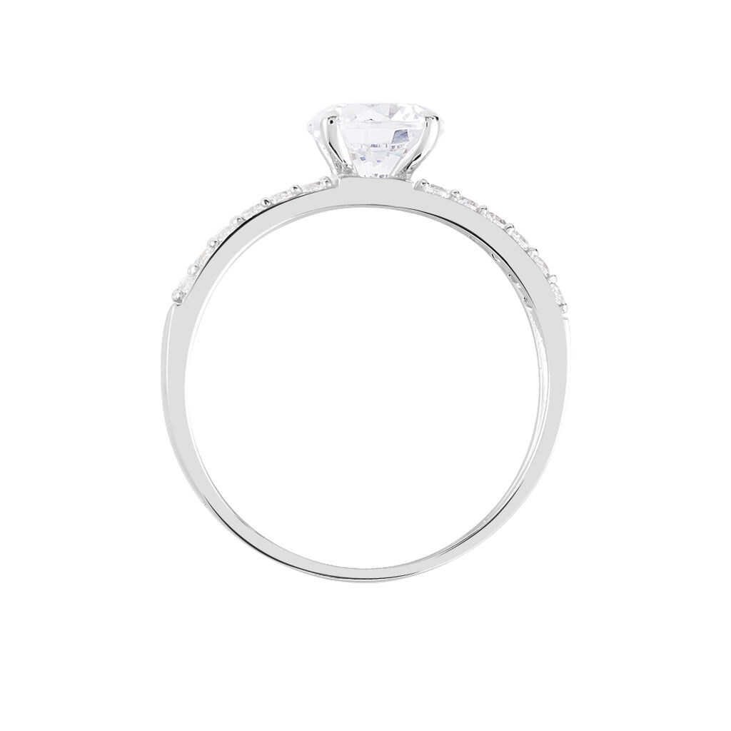 Bague Solitaire Cesarine Or Blanc Oxyde De Zirconium - Bagues solitaires Femme | Histoire d&rsquo;Or