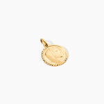 Pendentif Vierge Rond Strie Or Jaune - Pendentifs Bapt&ecirc;me Famille | Histoire d&rsquo;Or