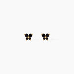 Boucles D'Oreilles Puces Eleanor Fleur Argent Dor&eacute; A L'Or 750/1000 Oxyde De Zirconium - Boucles d'oreilles fantaisie Enfant | Histoire d&rsquo;Or