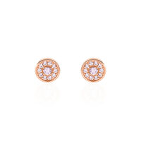 Boucles D'oreilles Puces Auxana Argent Rose Oxyde De Zirconium