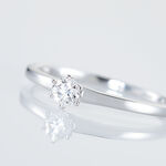 Bague Solitaire Natalia Or Blanc Diamant - Bagues solitaires Femme | Histoire d&rsquo;Or