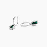 Cr&eacute;oles Serafine Argent Blanc Malachite Oxyde De Zirconium - Boucles d'oreilles cr&eacute;oles Femme | Histoire d&rsquo;Or