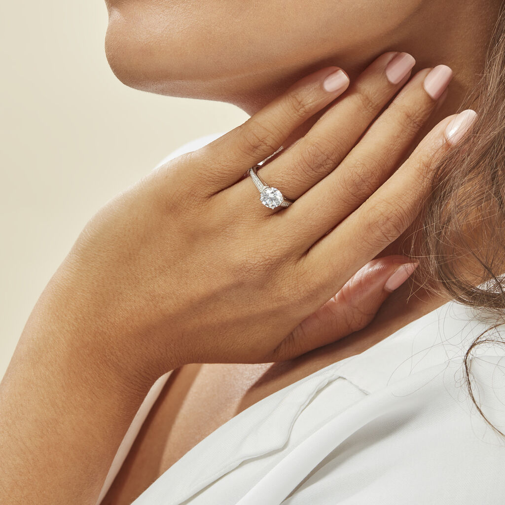 Bague Viky Argent Blanc Oxyde De Zirconium - Bagues solitaires Femme | Histoire d’Or