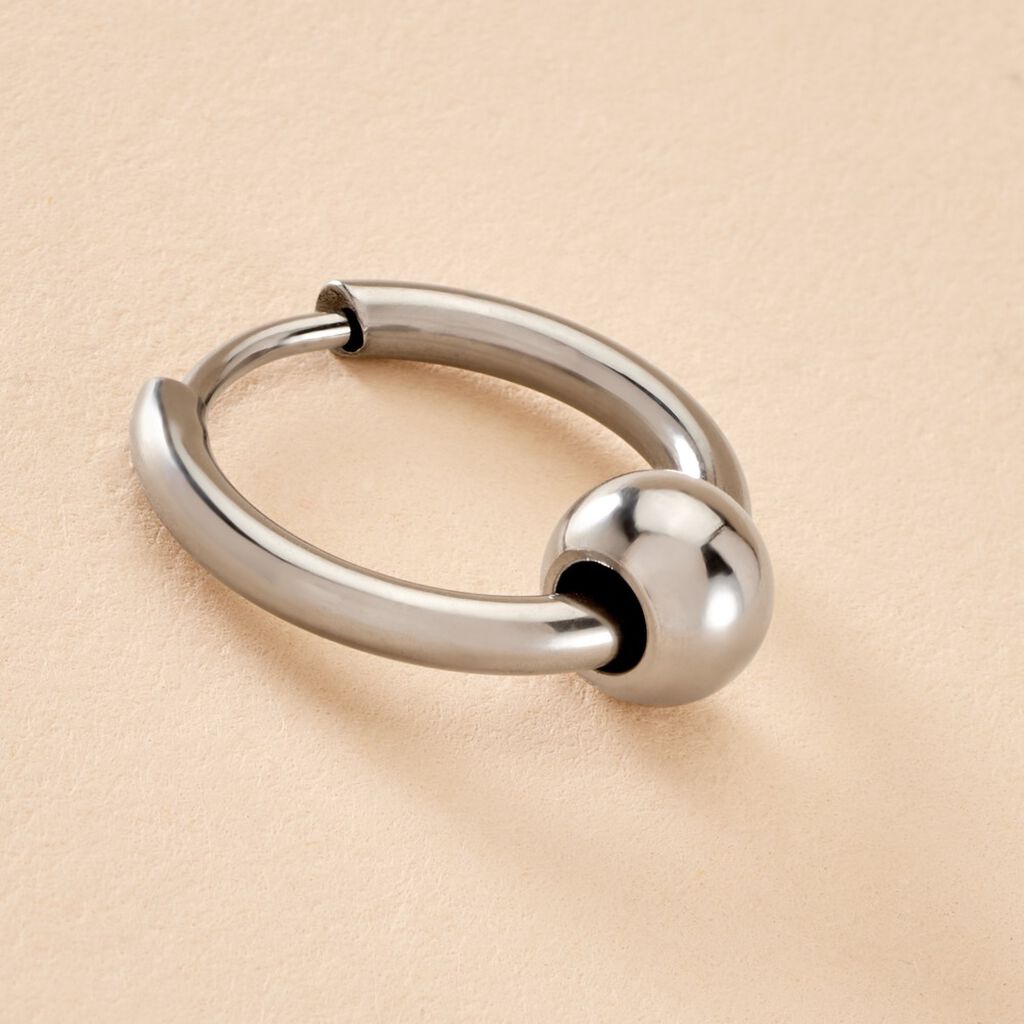 Cr&eacute;ole Unitaire Pino Acier Blanc - Piercings d'oreilles Homme | Histoire d&rsquo;Or