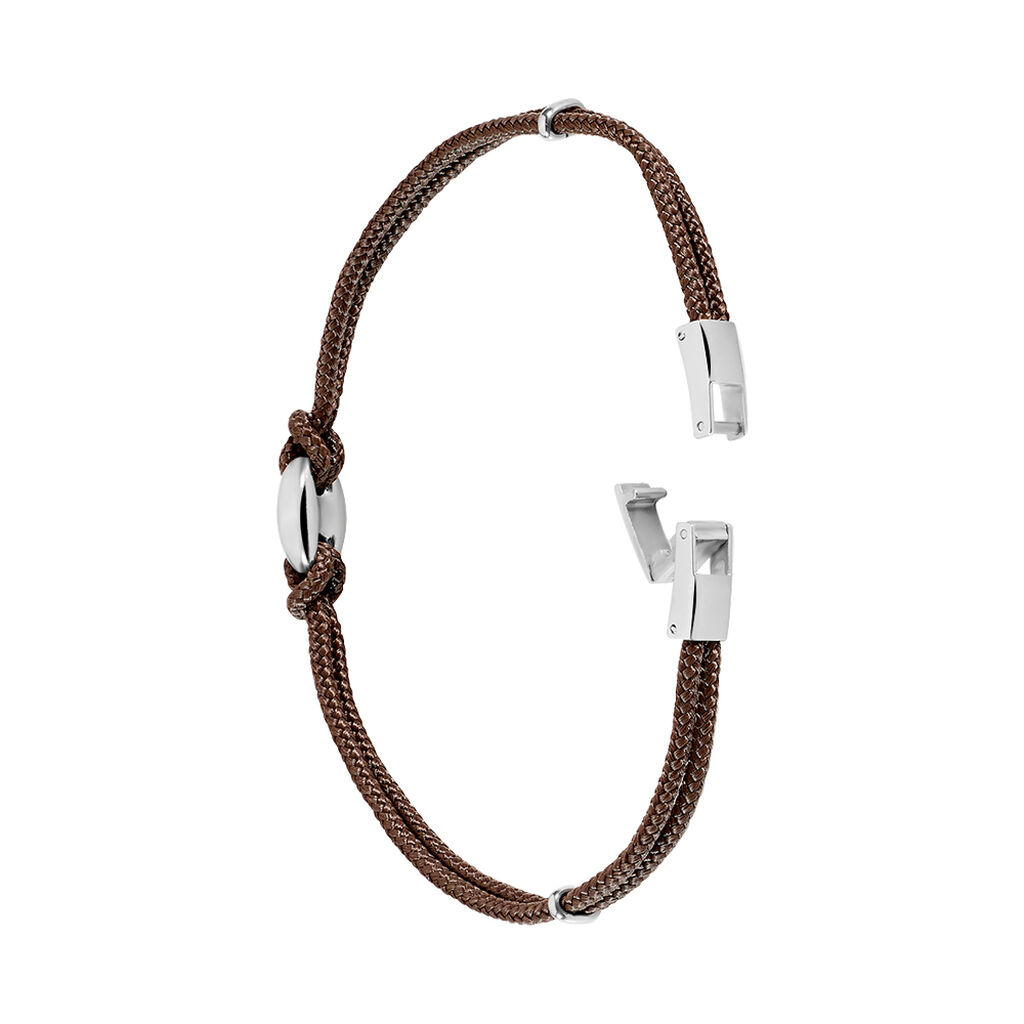 Bracelet Fabrice Acier Blanc - Bracelets cordon Homme | Histoire d’Or