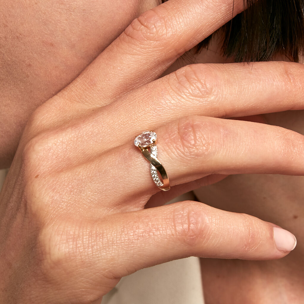 Bague Candice Or Jaune Oxyde De Zirconium - Bagues solitaires Femme | Histoire d’Or