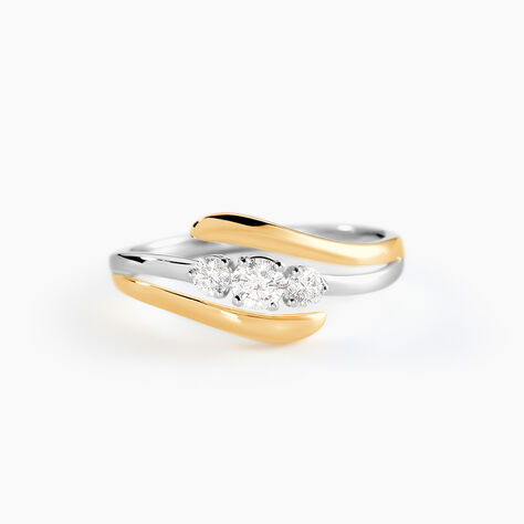 Bague Mayline Or Bicolore Diamant - Bagues avec pierre Femme | Histoire d&rsquo;Or