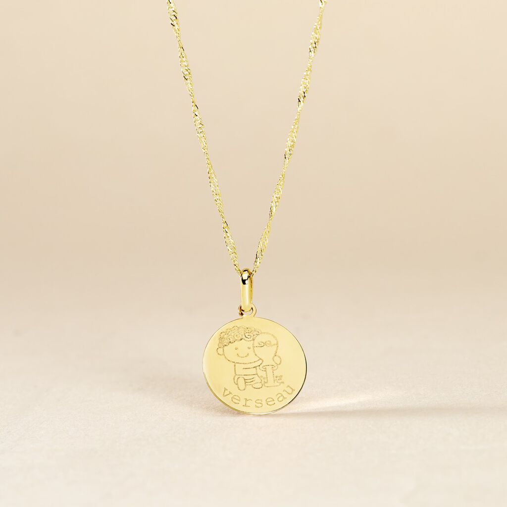 Pendentif Jannila Zodiaque Or Jaune - Cadeaux de naissance Enfant | Histoire d&rsquo;Or