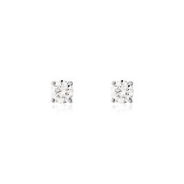 Boucles D'oreilles Puces Victoria Platine Blanc Diamant - Clous d'oreilles Famille | Histoire d’Or