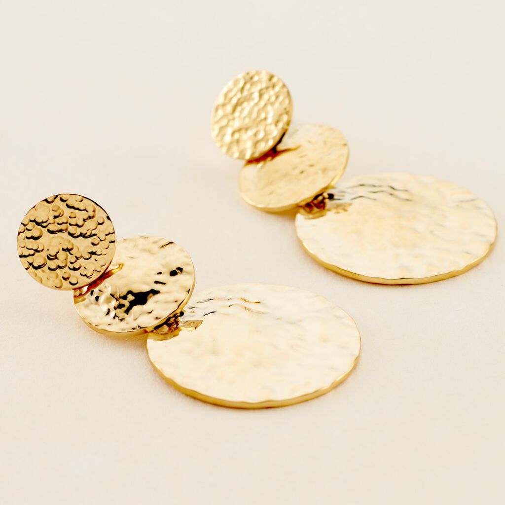 Boucles D'oreilles Pendantes Josephine Acier Dor&eacute; - Boucles d'oreilles fantaisie Femme | Histoire d&rsquo;Or