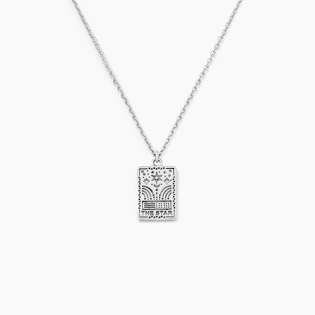 Collier Tarot Argent Blanc - Colliers fantaisie Homme | Histoire d’Or