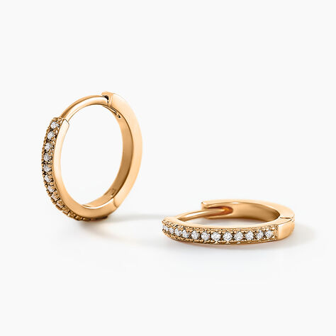 Créoles Kalinda Plaqué Or Jaune Oxyde De Zirconium - Boucles d'oreilles créoles Femme | Histoire d’Or