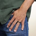 Bague Phebus Him Cosme Acier Noir - Bagues fantaisie Homme | Histoire d&rsquo;Or