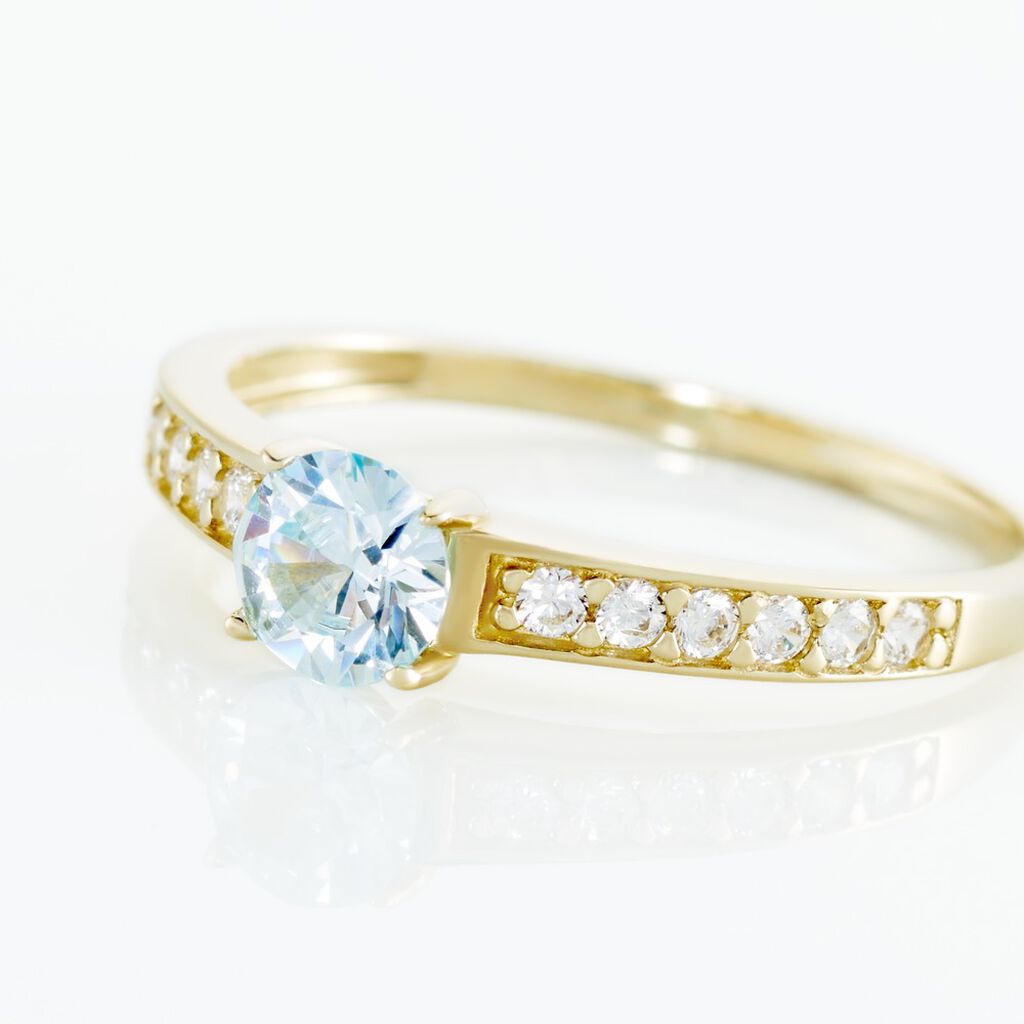 Bague Carrol Or Jaune Topaze Oxyde De Zirconium - Bagues solitaires Femme | Histoire d’Or