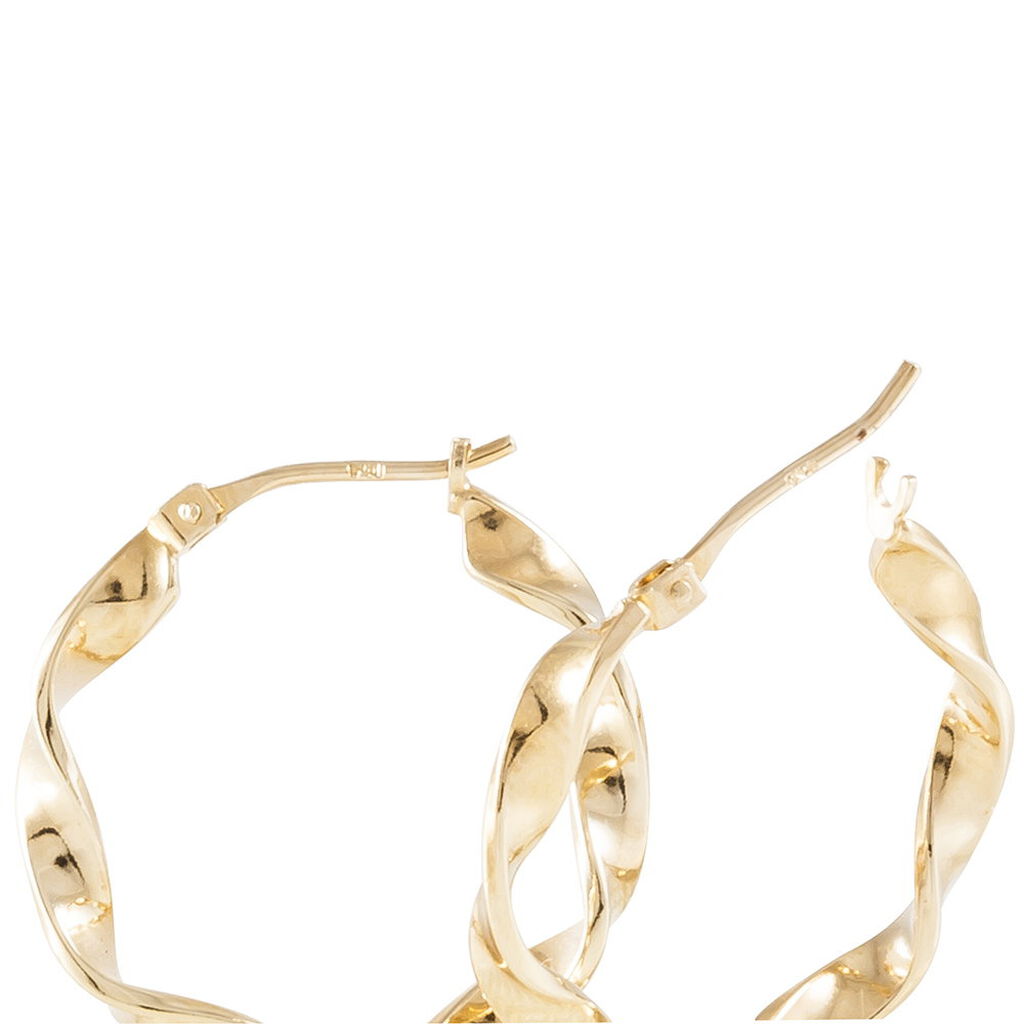 Créoles Lenna Torsadée Plaqué Or Jaune - Boucles d'oreilles créoles Femme | Histoire d’Or