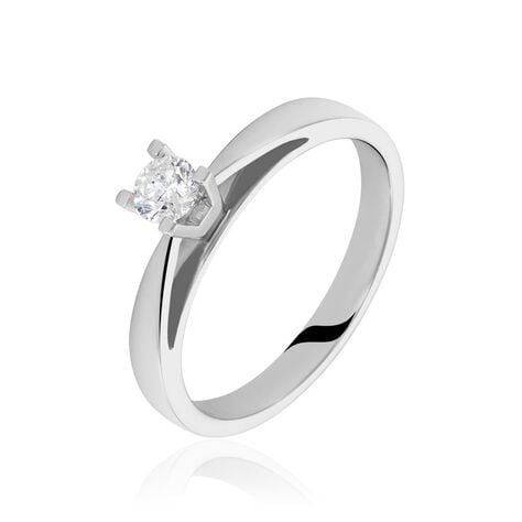 Bague Solitaire Loren Or Blanc Diamant - Bagues solitaires Femme | Histoire d&rsquo;Or
