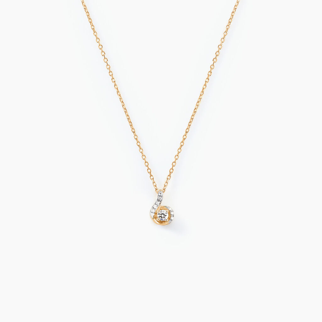 Collier Vrille Accompagnee Or Jaune Diamant - Colliers Femme | Histoire d’Or