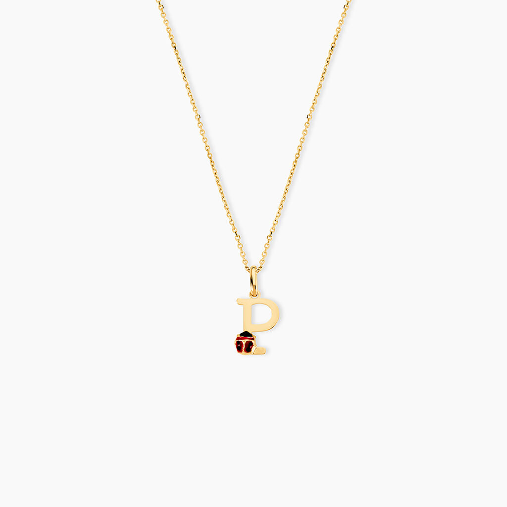 Pendentif Helidie Coccinelle Lettre Or Jaune - Pendentifs Enfant | Histoire d&rsquo;Or
