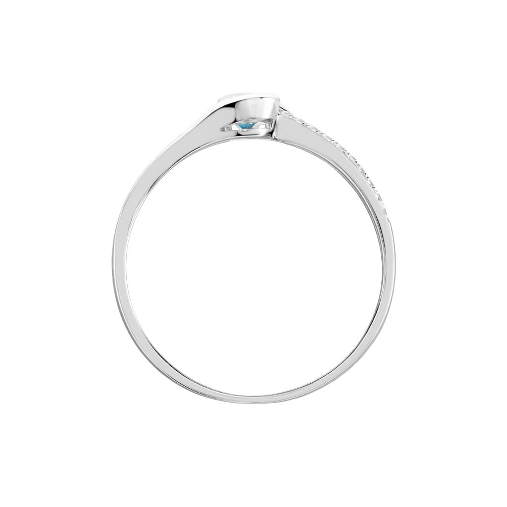 Bague Or Blanc Anja Topaze - Bagues solitaires Femme | Histoire d&rsquo;Or