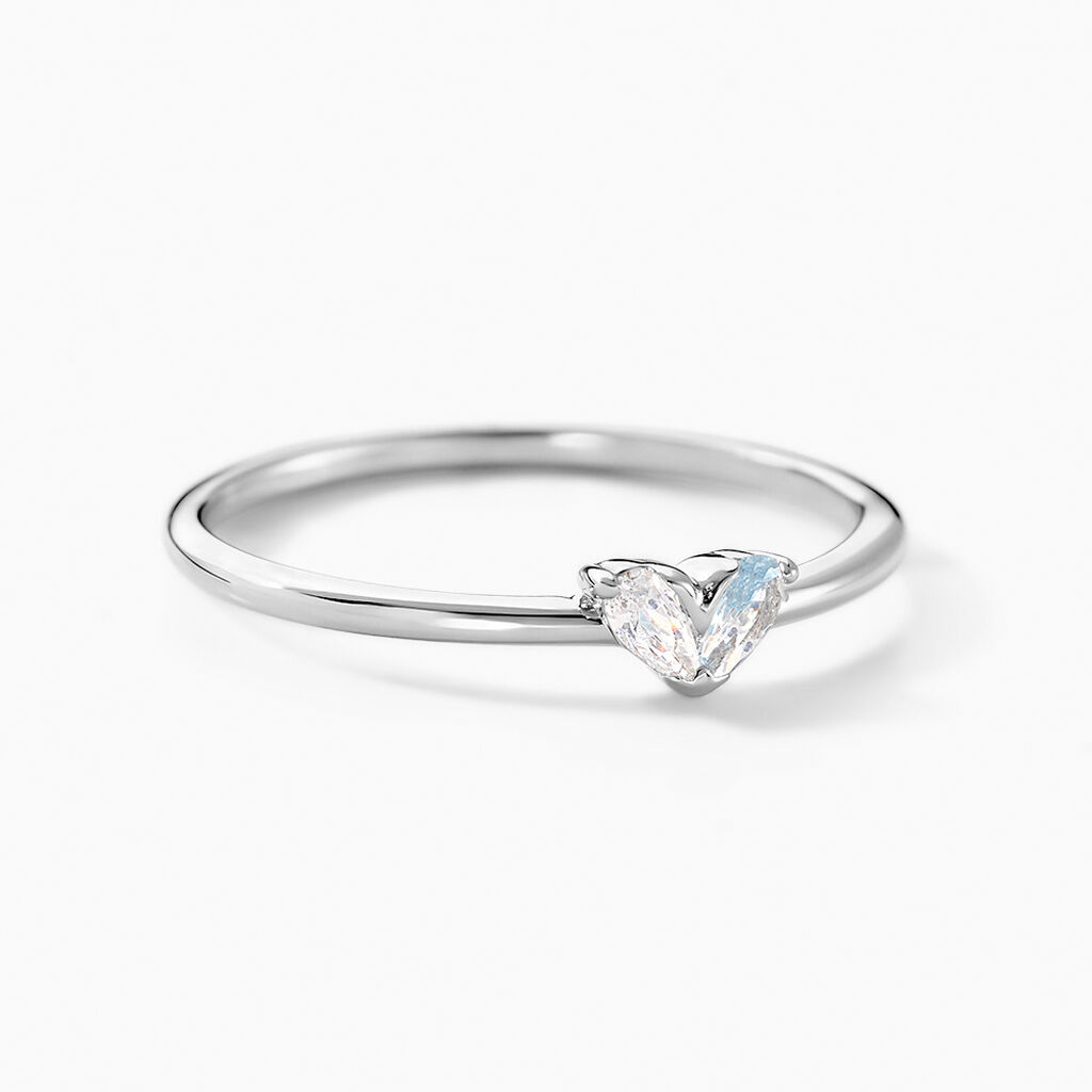Bague Myhalf Argent Blanc Oxyde De Zirconium - Bagues Coeur Femme | Histoire d’Or
