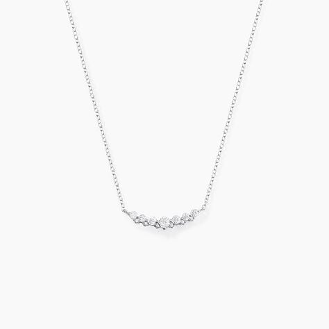 Collier Aliah Argent Blanc Oxyde De Zirconium - Colliers fantaisie Femme | Histoire d&rsquo;Or