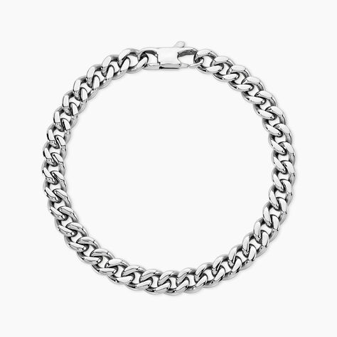 Bracelet Frederic Acier Blanc - Bracelets cha&icirc;ne Homme | Histoire d&rsquo;Or