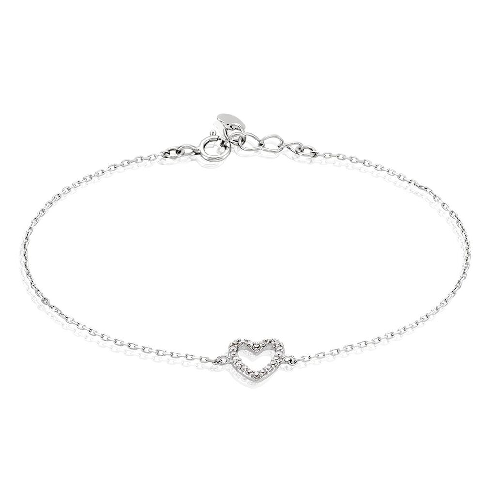 Bracelet Sassa Argent Blanc Oxyde De Zirconium - Bracelets Coeur Femme | Histoire d’Or
