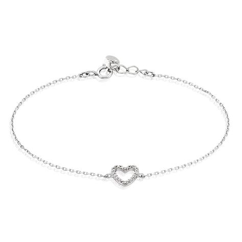Bracelet Sassa Argent Blanc Oxyde De Zirconium - Bracelets Coeur Femme | Histoire d’Or