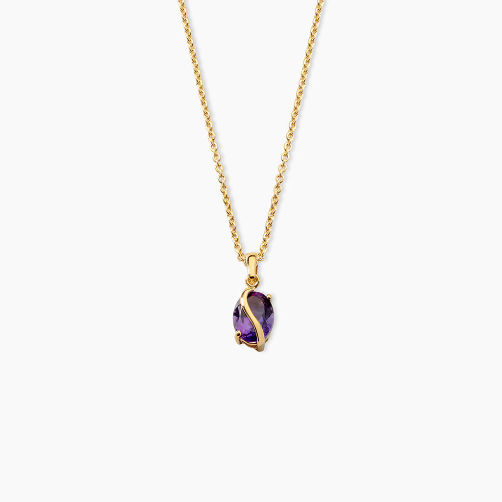 Pendentif Prudencia Argent Dor&eacute; A L'Or 750/1000 Am&eacute;thyste - Pendentifs Femme | Histoire d&rsquo;Or